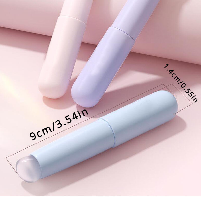 Thumbnail: Silicone Lip Brush with Cover - Portable Round-Tip Applicator for Easy Lipstick 