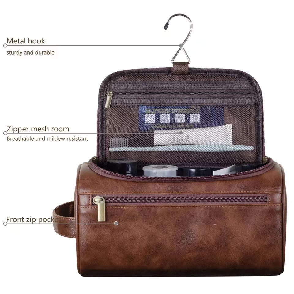 Thumbnail: Toiletry Bag Large-capacity PU Portable Waterproof Hanging Travel Storage Organi