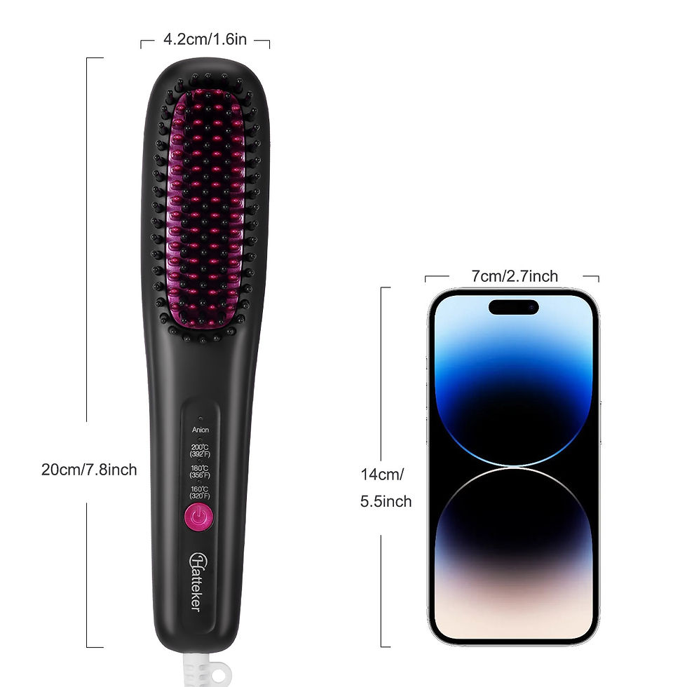 Thumbnail: Hair Straightening Brush Portable Home Negative Ion Straightener with Multi-Heat