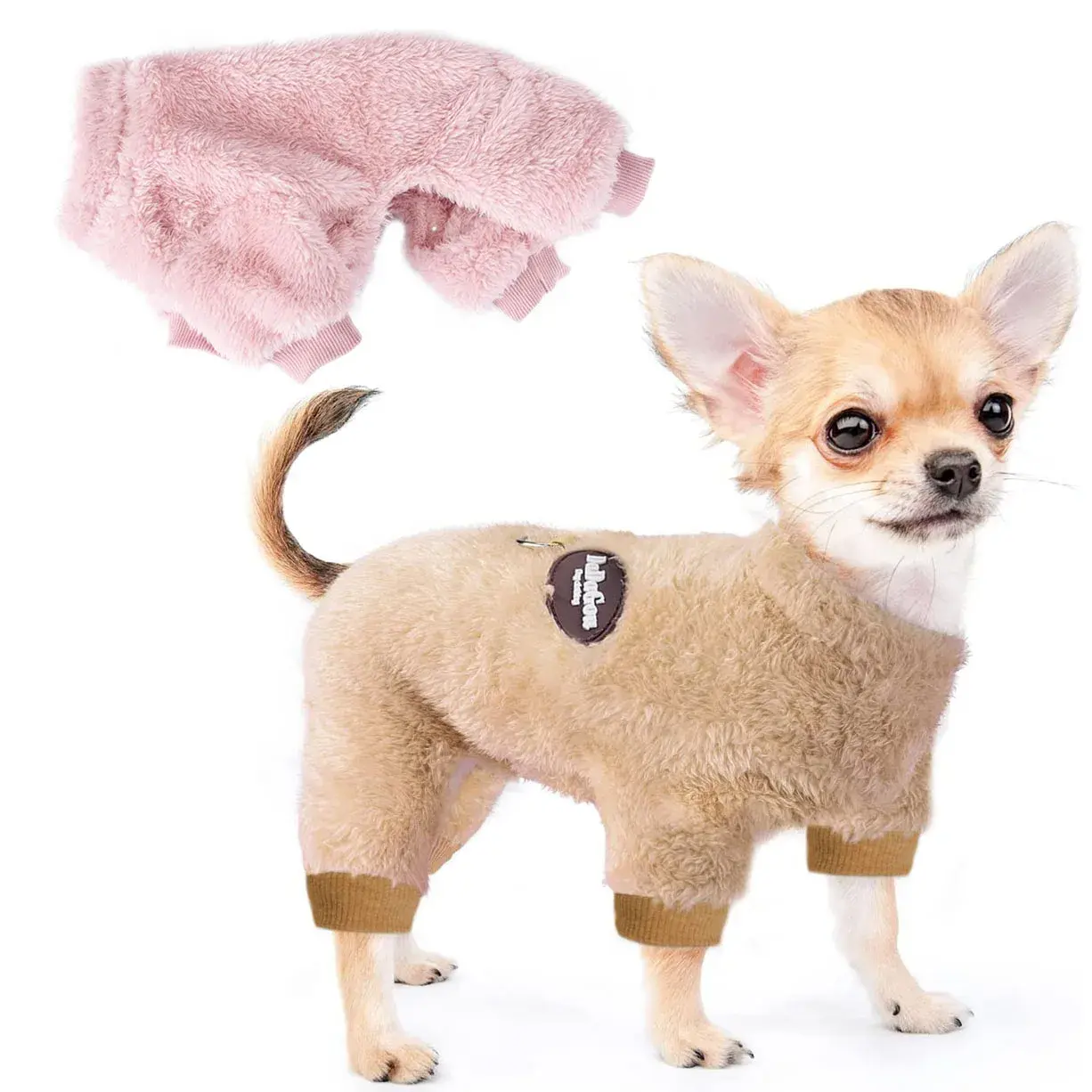 Thermal Velvet Dog Pajamas Winter Small Dog Jumpsuit Puppy Cat Nightshirt