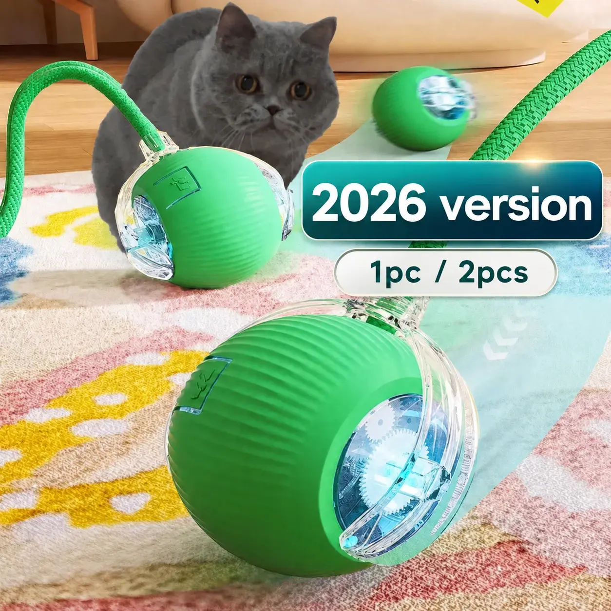Smart Rolling Cat Ball Toy - Rechargeable Kitten Toy