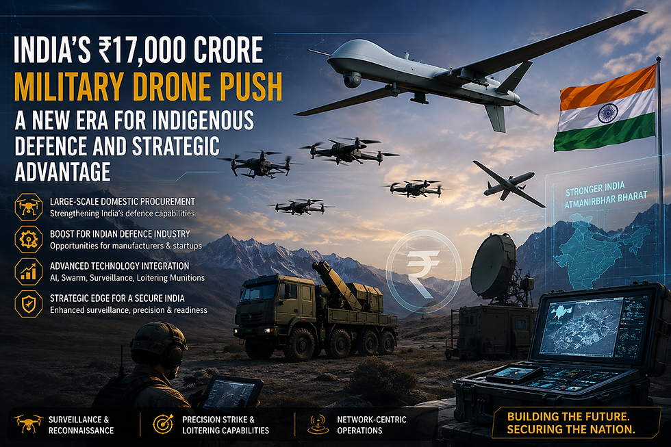 India’s ₹17,000 Crore Military Drone Push Could Reshape the Future of Indigenous Defence Manufacturing