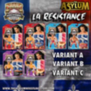 KWK Kayfabe Heroes La Resistance Variant A,B and C 6 pack