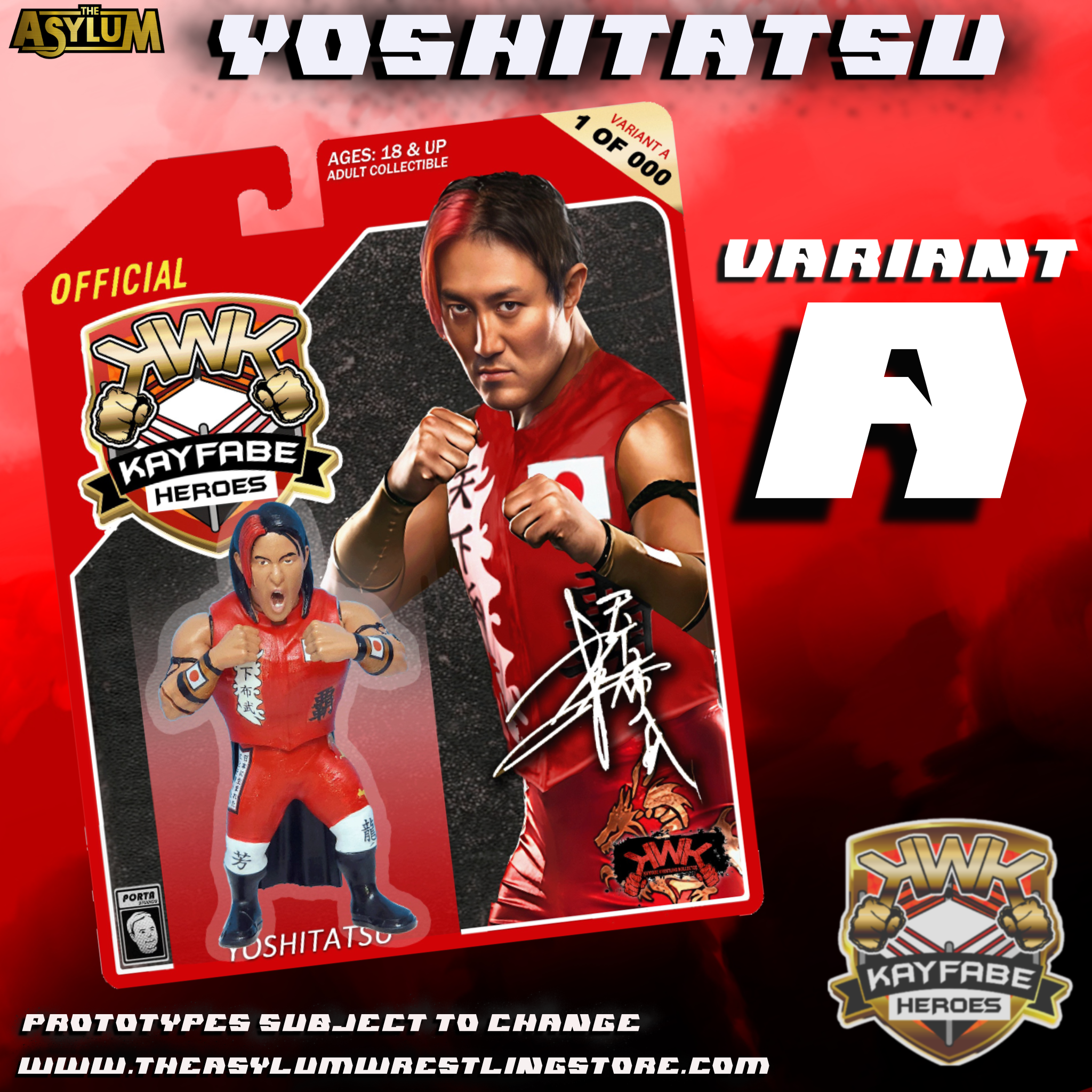 KWK Kayfabe Heroes Yoshi Tatsu Variant A Figure