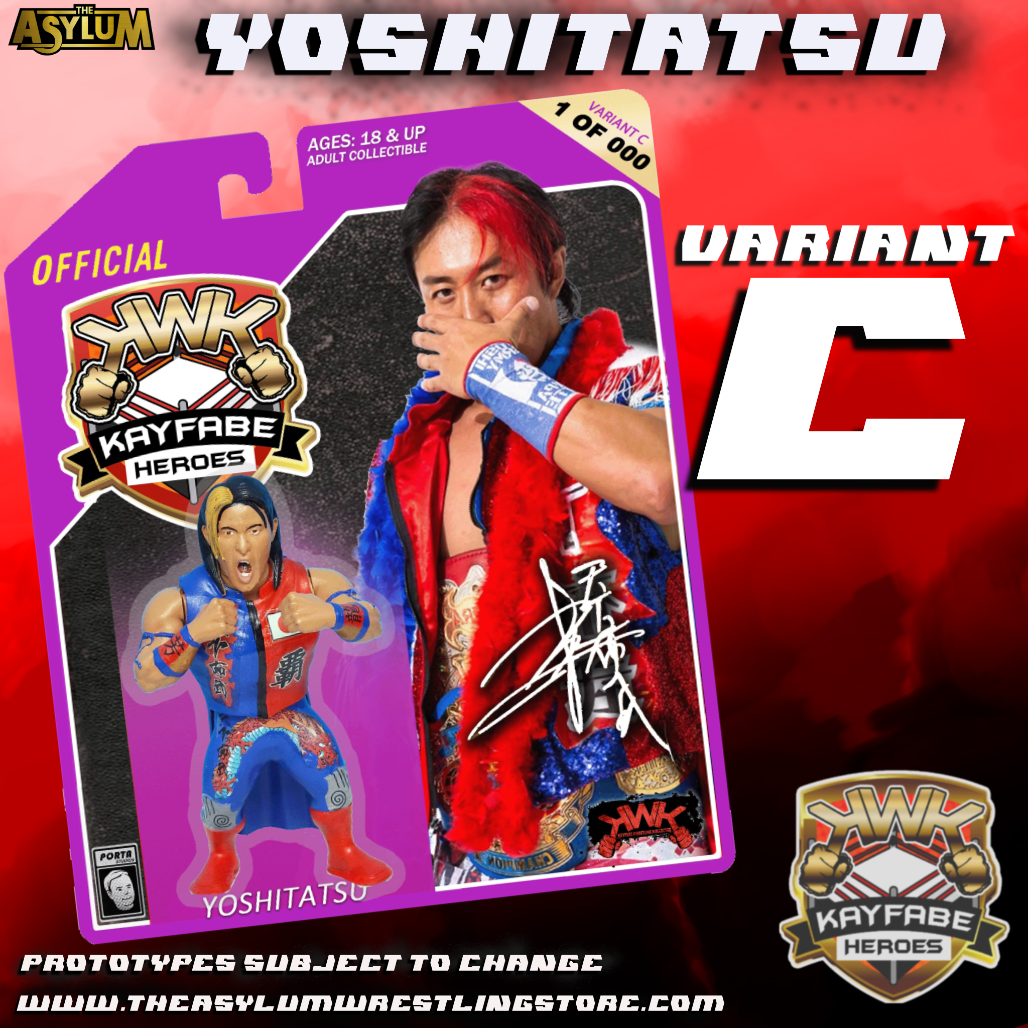 KWK Kayfabe Heroes Yoshi Tatsu Variant C case of 4