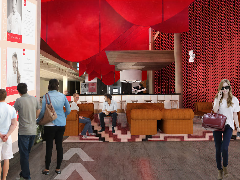 Restaurant entrance and waiting area
