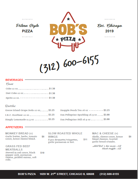 BOBS MENU