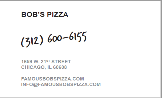 BOBS BIZ CARD BACK