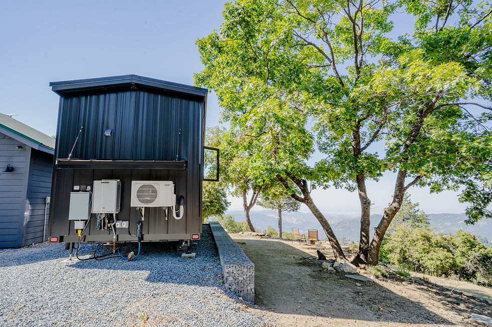 a tiny home on remote rural acreage set up for power independence