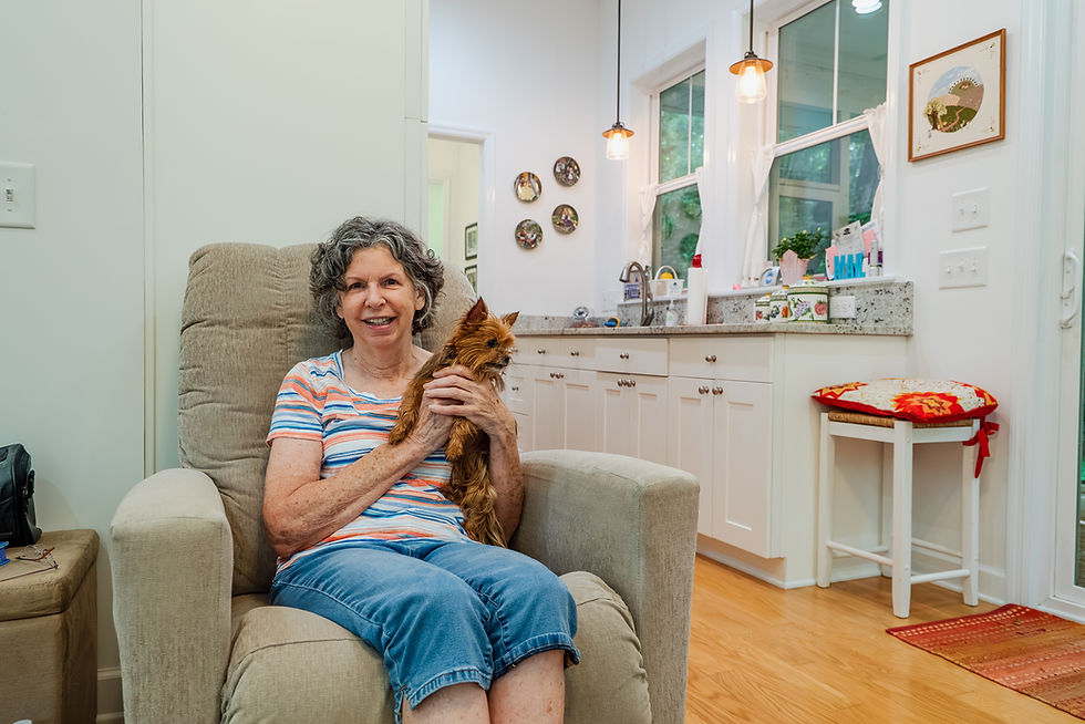 Homeowner Wanda in her custom-built tiny home in South Carolina