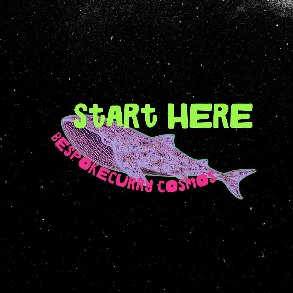 Claymation-style whale moving through a dark, fluid environment, representing the Bespokecurry Cosmos as a vast, living system of knowledge, body, and transformation.