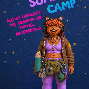 Colorful Homeie Summer Camp graphic featuring an illustrated Black camper dressed for outdoor travel beneath text reading “Homie Summer Camp” and “Always Outside and Preparing to Travel Differently.”