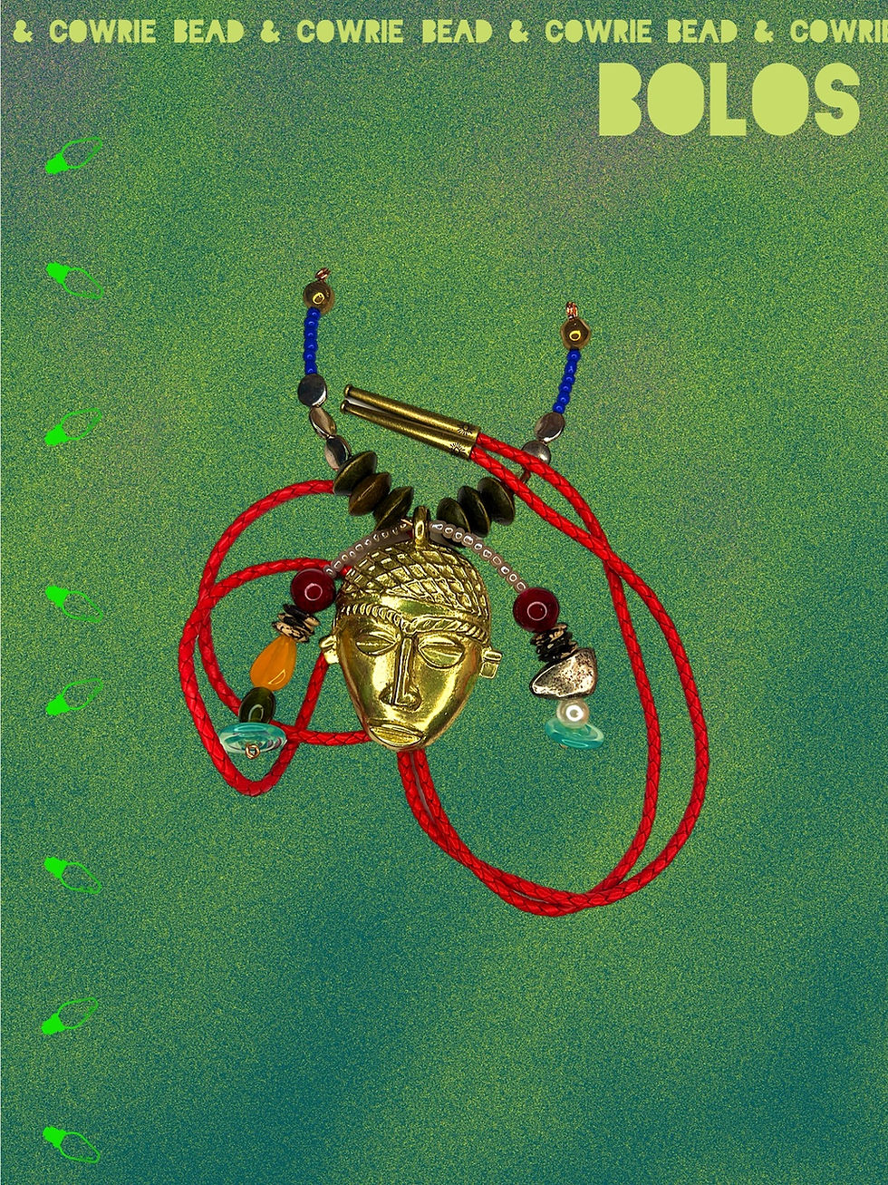 Brass mask with as above so below multi bead detailing on red leather chording and solar brass endings