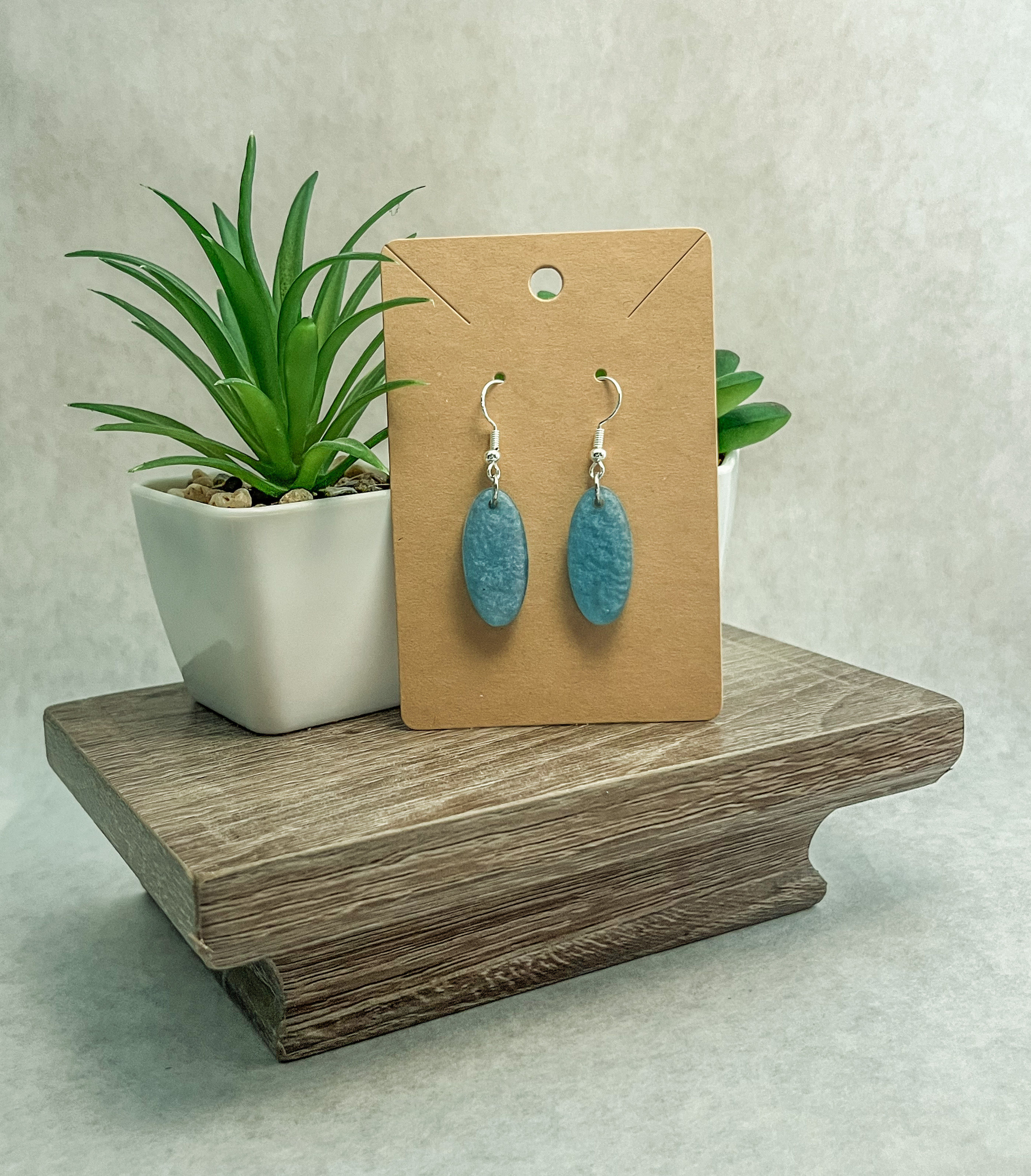 Resin Long Oval Earrings