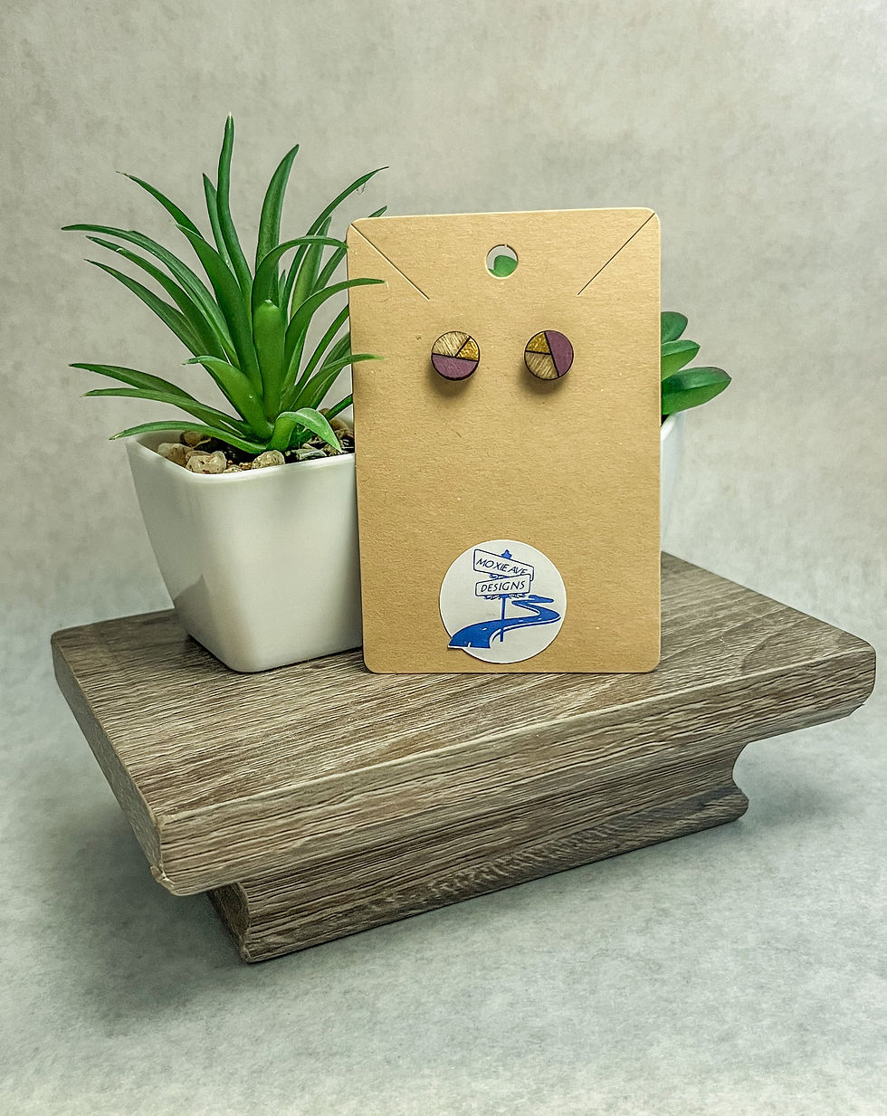 Thumbnail: Tri Pie Stud Earrings