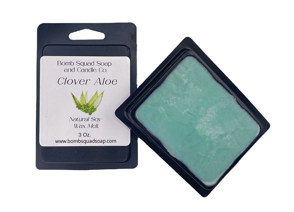 Thumbnail: A pack of handcrafted Clover Aloe natural soy wax melts by Bomb Squad Soap and Candle Co.