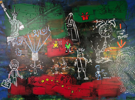 "Timing is Everything"
Size (h w d): 36 x 48 x 2 in