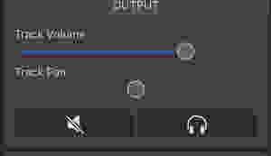 A recording interface which shows track volume and pan settings