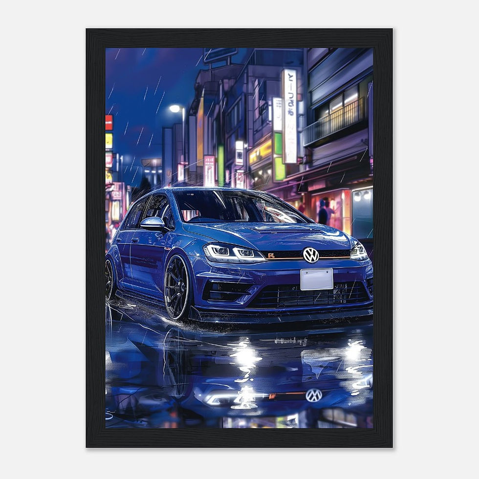 Thumbnail: VW Golf R 7.5 - Premium Matte Paper Wooden Framed Poster