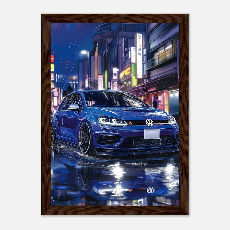 Thumbnail: VW Golf R 7.5 - Premium Matte Paper Wooden Framed Poster