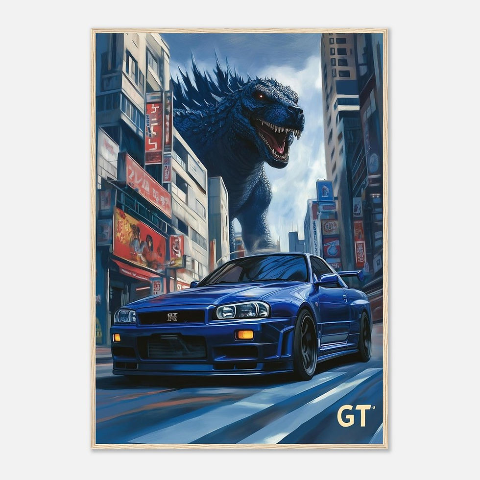 Thumbnail: Godzilla's R34 - Premium Matte Paper Wooden Framed Poster