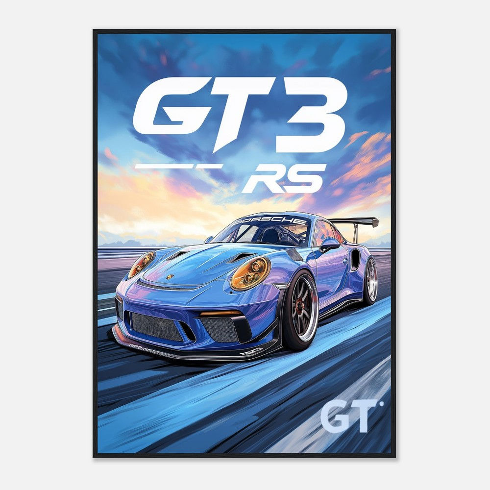 Porsche 911 GT3 RS - Premium Matte Paper Wooden Framed Poster