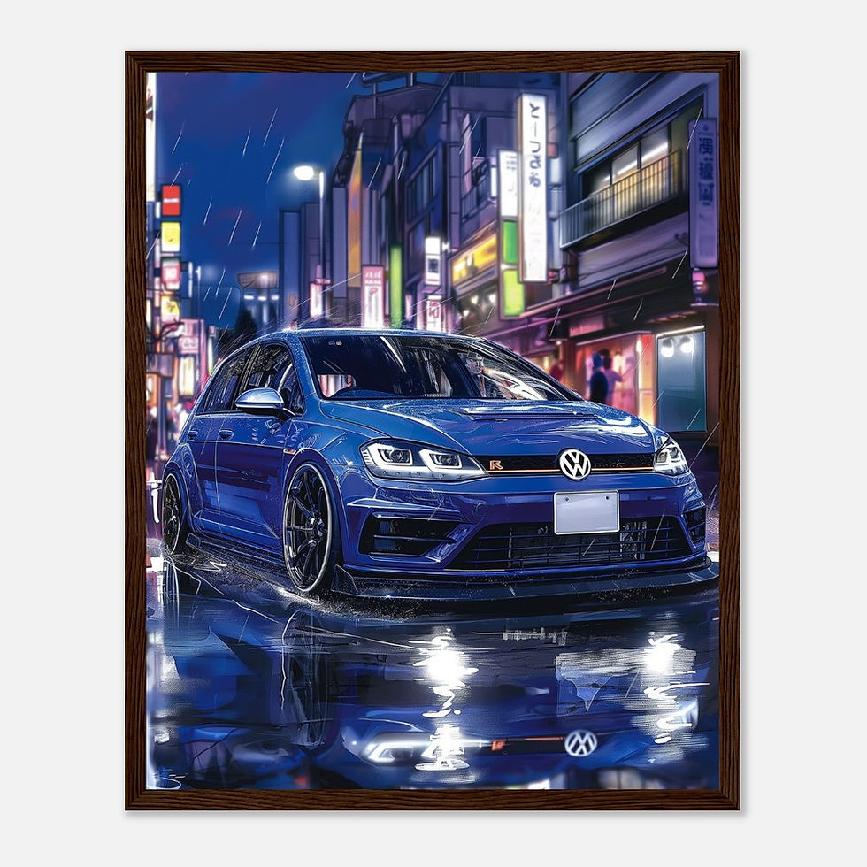 Thumbnail: VW Golf R 7.5 - Premium Matte Paper Wooden Framed Poster