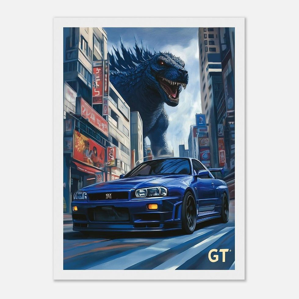 Thumbnail: Godzilla's R34 - Premium Matte Paper Wooden Framed Poster