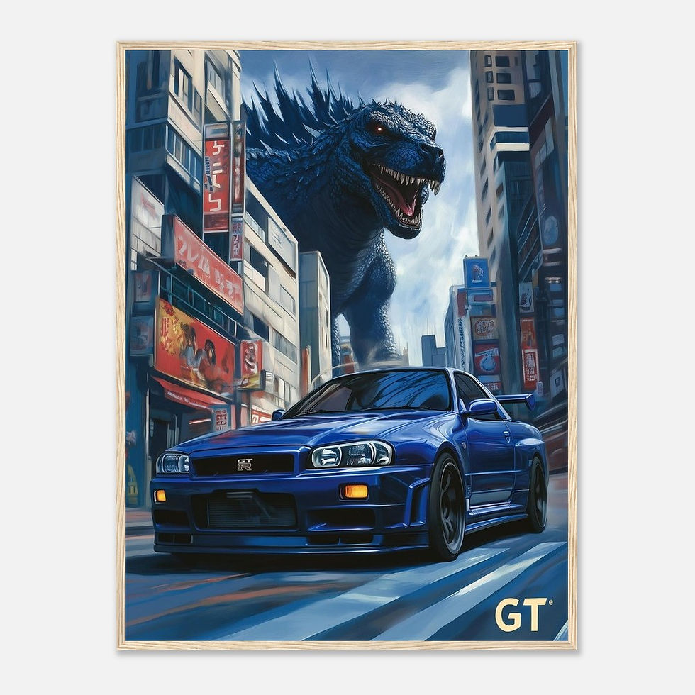 Thumbnail: Godzilla's R34 - Premium Matte Paper Wooden Framed Poster