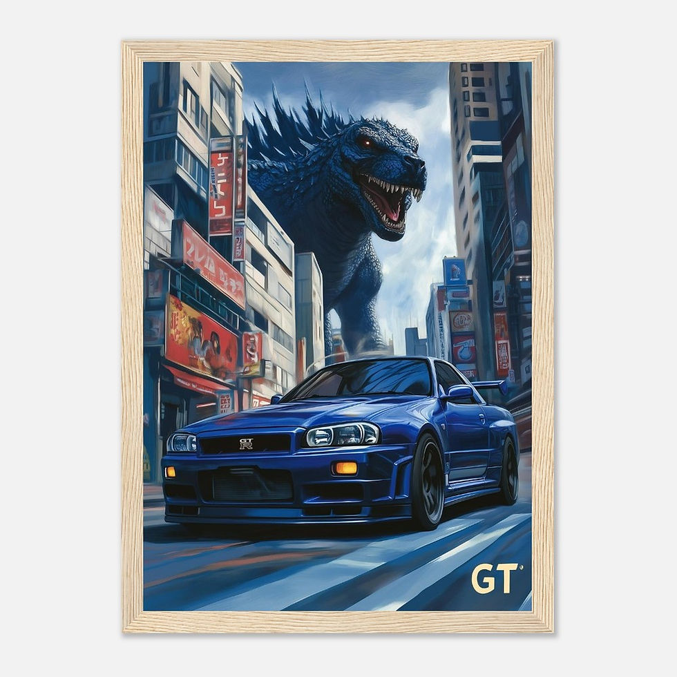 Thumbnail: Godzilla's R34 - Premium Matte Paper Wooden Framed Poster