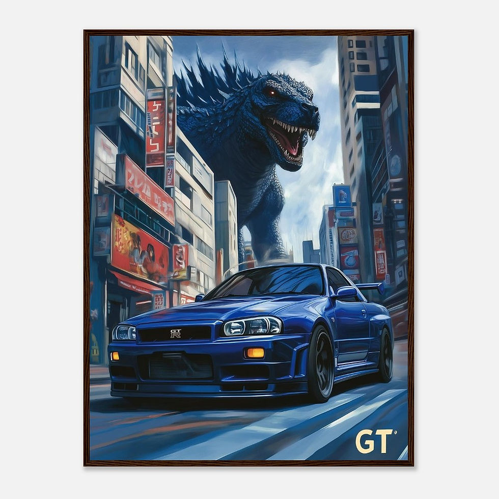 Thumbnail: Godzilla's R34 - Premium Matte Paper Wooden Framed Poster