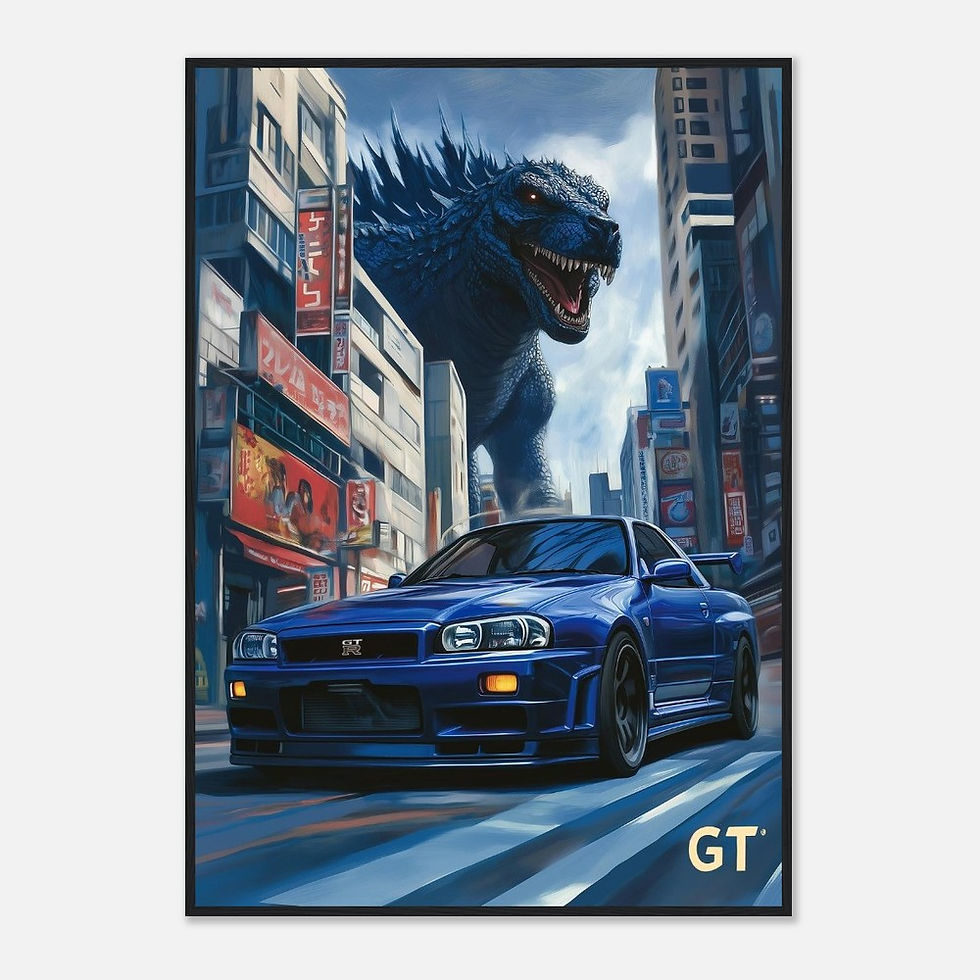 Thumbnail: Godzilla's R34 - Premium Matte Paper Wooden Framed Poster