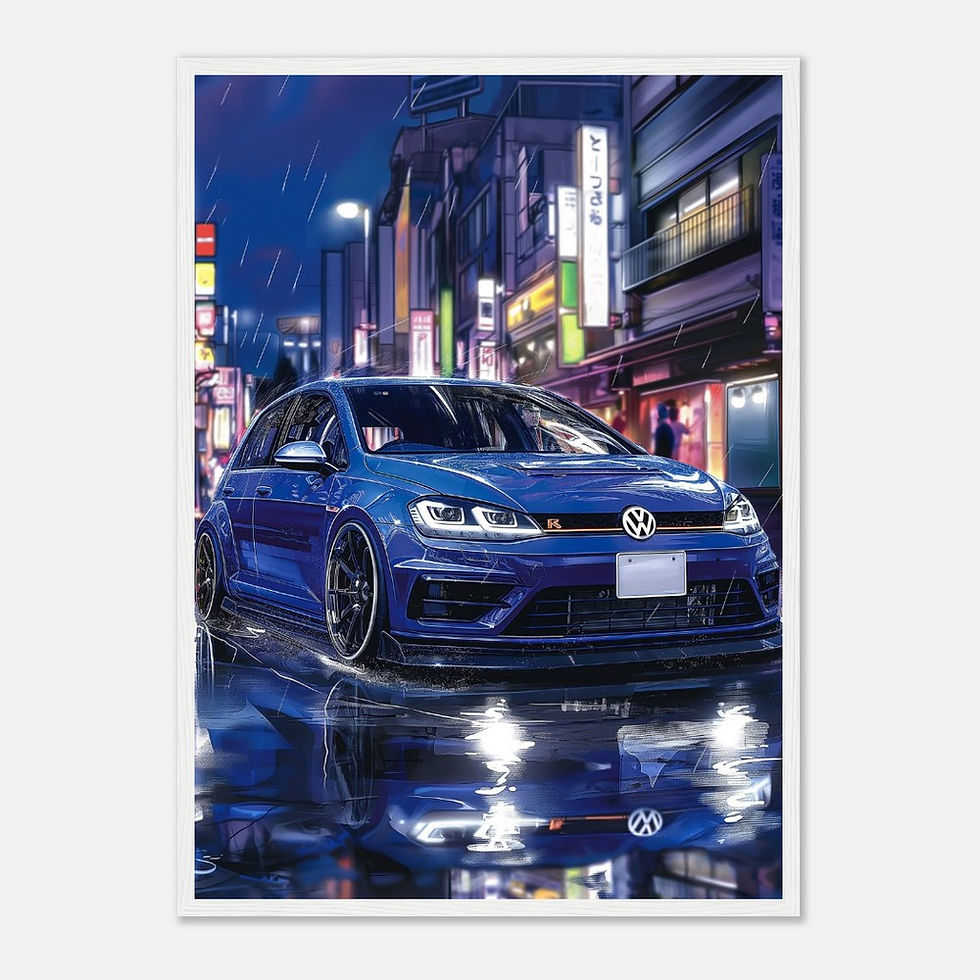 Thumbnail: VW Golf R 7.5 - Premium Matte Paper Wooden Framed Poster