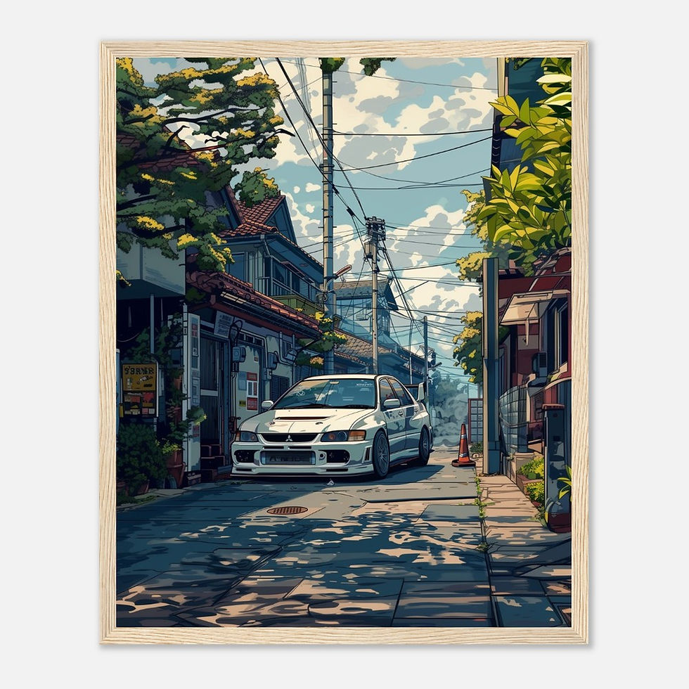 Thumbnail: Mitsubishi Lancer Evolution IX GT - Premium Matte Paper Wooden Framed Poster