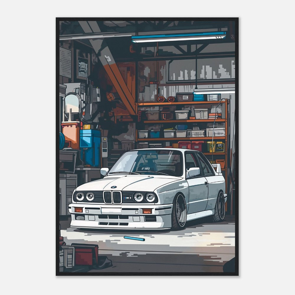BMW E30 M3 - Premium Matte Paper Wooden Framed Poster
