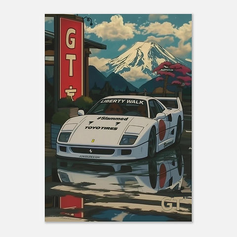 Ferrari F40 Liberty Walk - Skyline Premium Matte Paper Poster | My