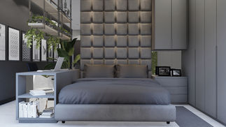 RESIDÊNCIA WPD | Estúdio Residencial (ambientes integrados de sala de estar e tv, cozinha, lavanderia, dormitório e home office) | Santa Lúcia, Vitória - ES | 2024

Estúdio residencial em edificação revitalizada, com planta integrada que reúne estar, cozinha, trabalho e descanso, marcenaria sob medida, bancada em granito fosco e soluções embutidas. O ambiente contemporâneo valoriza conforto ambiental, iluminação equilibrada, presença de vegetação e relação fluida com a varanda, promovendo bem-estar e conexão sensorial com o espaço.