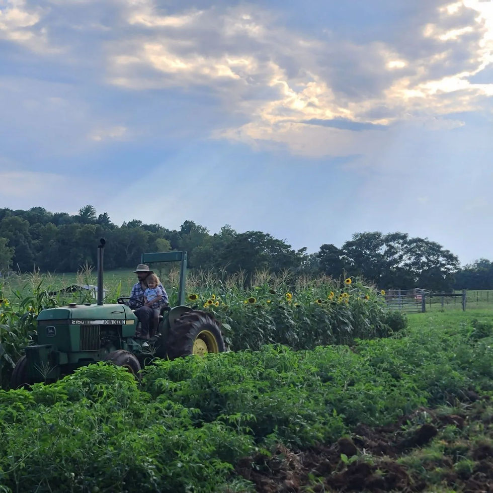 father and son tractor small farm