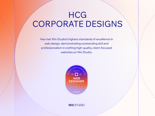 HCG corporate designs is a certified Web Design Expert in the Wix Studio Leage