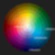 Color wheel with gradients from red to blue. Names: Neumayr, Plattner, Krimbacher, Hauswurz are distributed across the circle. Dark background.