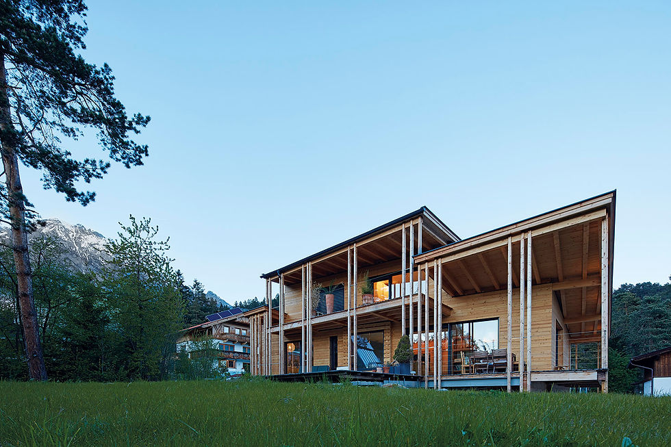 Haus aus Holz und Lehm