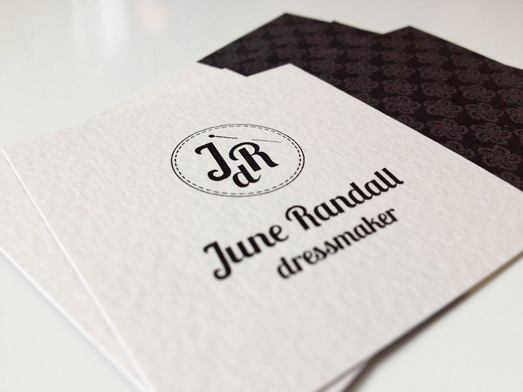 june randall dressmaker corporate design visitenkarte büttenpapier