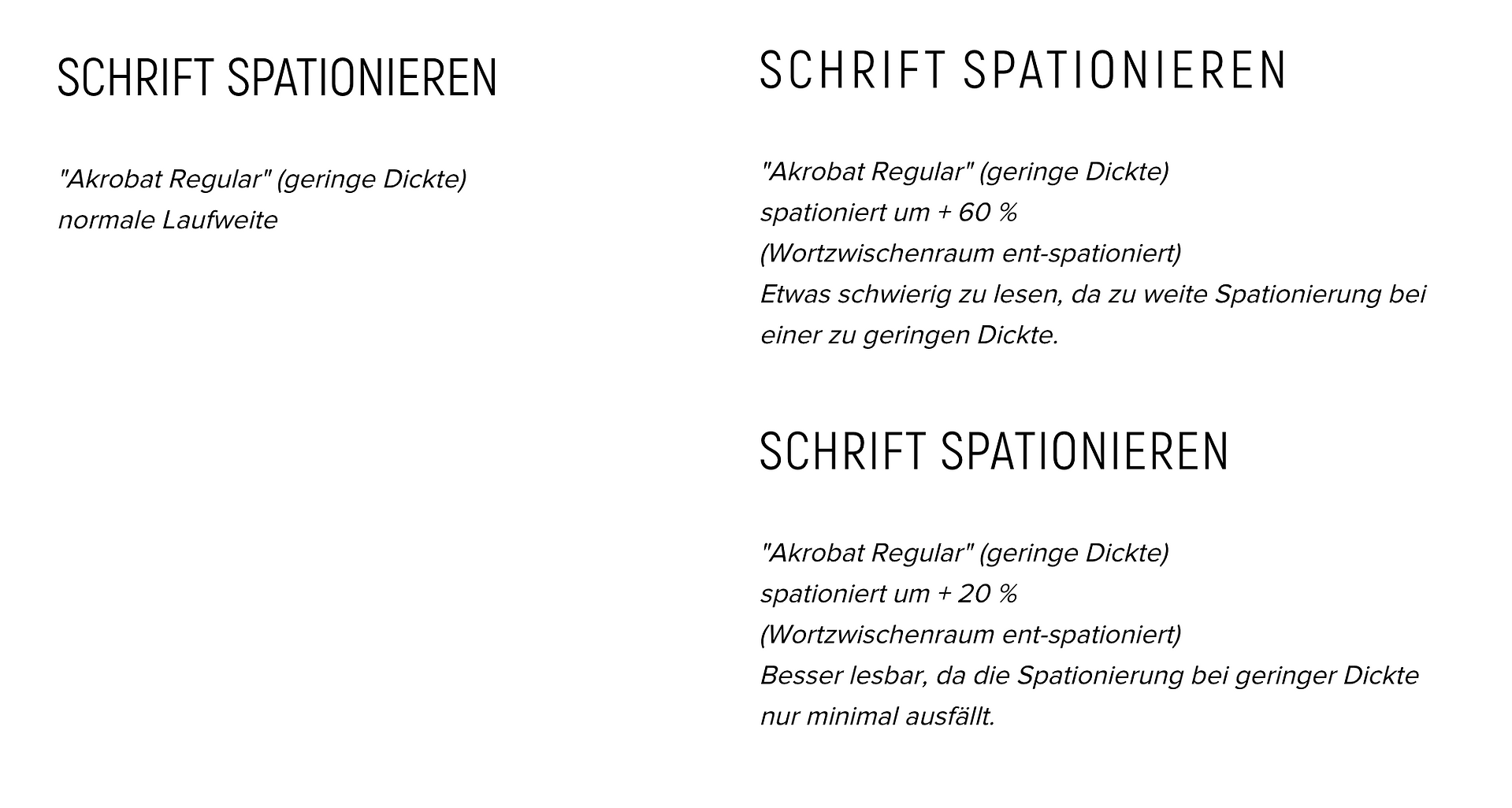 Schriftanalyse Spationierung