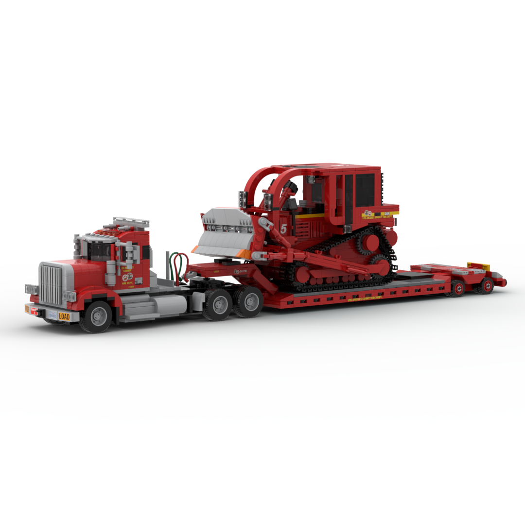 Boxed Kit - Peterbilt 367 + CAT D8R Dozer - L.A County Dozer Team 5