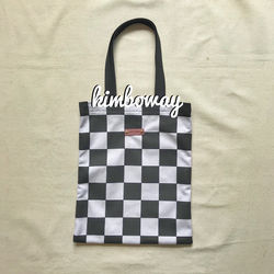 Black & White Check Tote Bag
