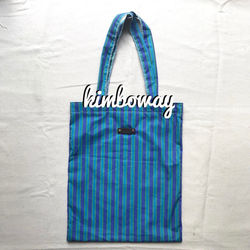 Blue Striped Tote Bag