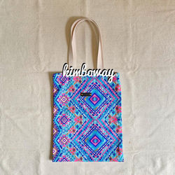 Blue Pink Ethic Pattern Tote Bag