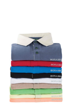 Long-Sleeve Polo with Twill Collar