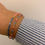 Thumbnail: Blue, pink & gold striped bracelet
