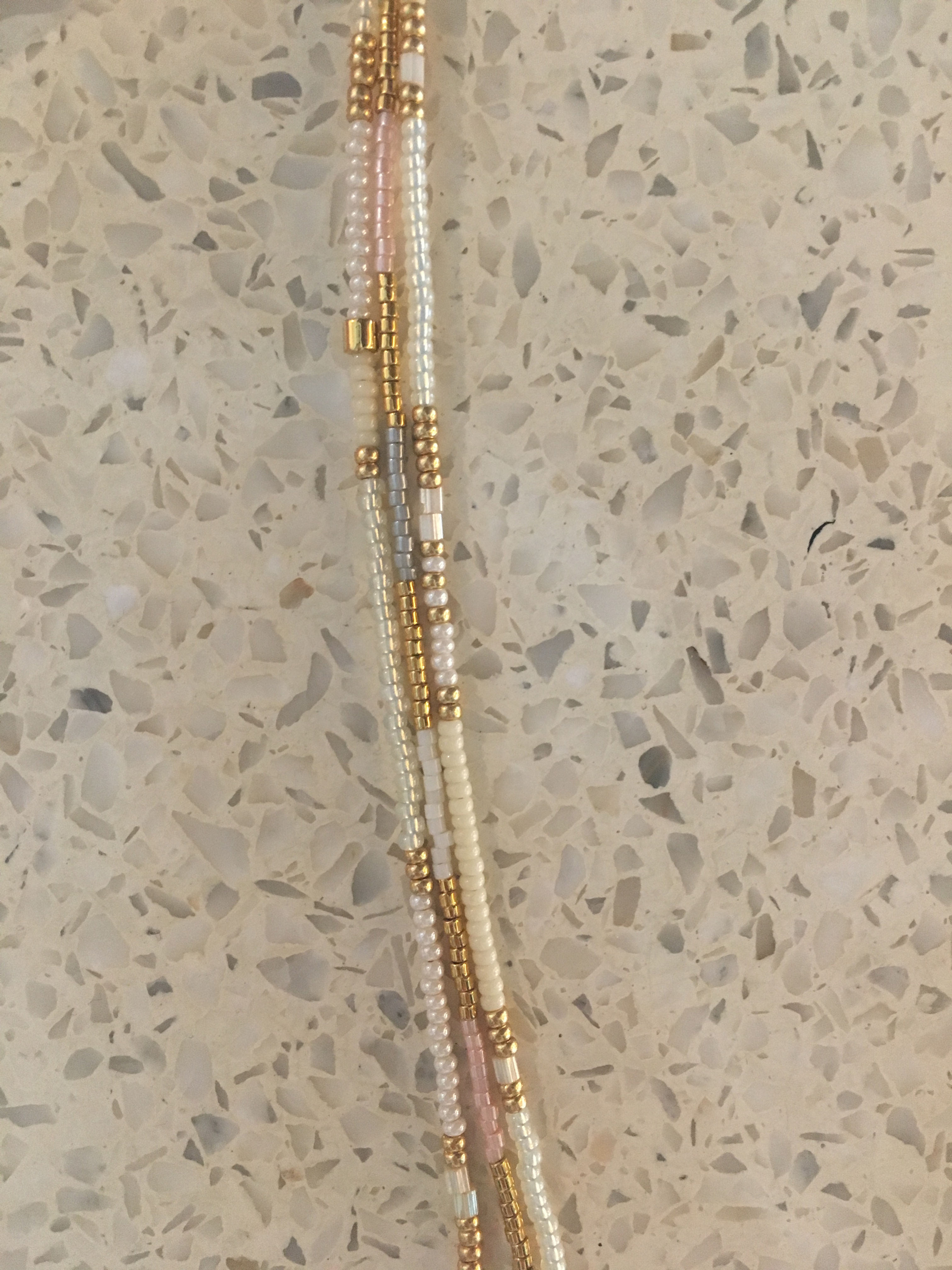 Off white and gold 3 string bracelet